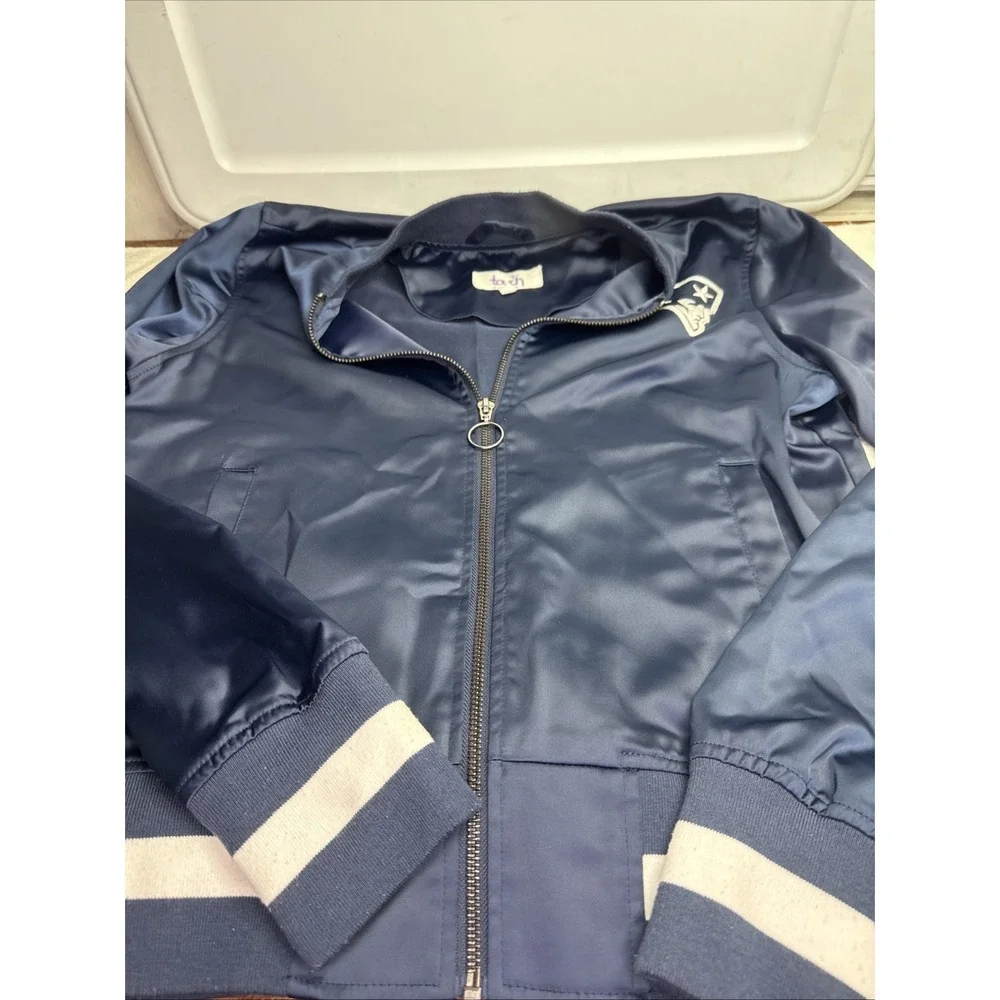 Touch By Alyssa Milano NFL New England Patriots Women's Jacket Sz S Satin Bomber